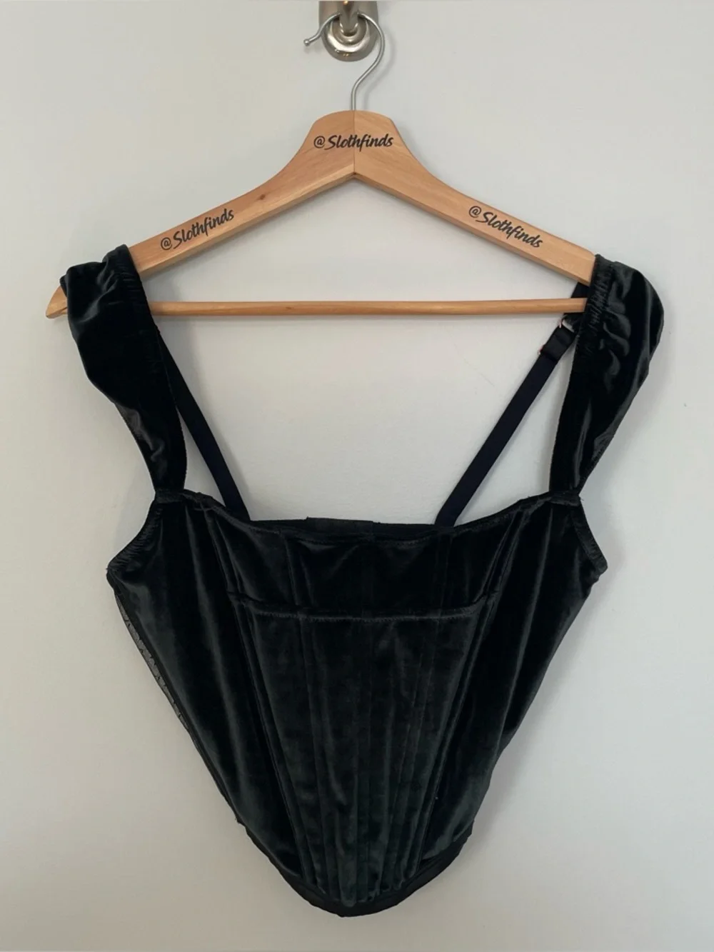 Victorias Secret Dream Angels Velvet Corset Top- Black- Size Medium- DD